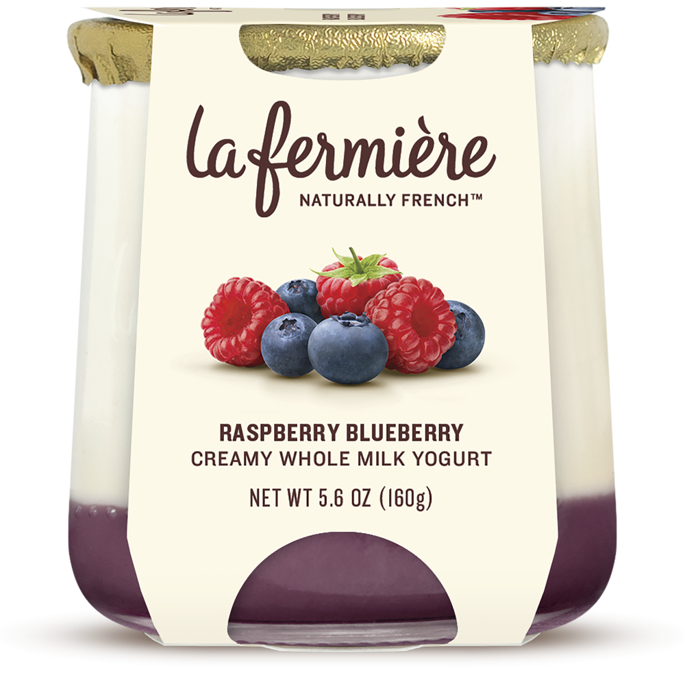 La Fermiere Creamy Whole Milk Raspberry Blueberry Yogurt 5.6 Oz