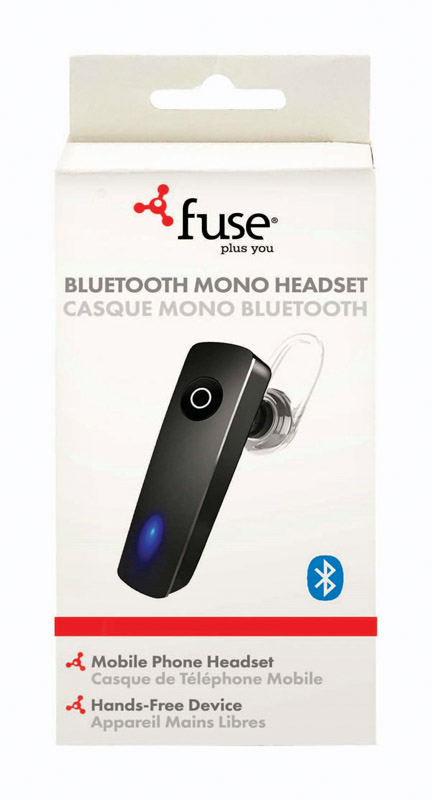 Fuse 06816 Headset, V2.0 Bluetooth, 10 M Wireless Range, Black