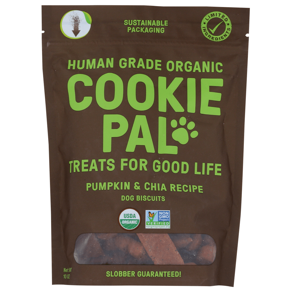 Cookie Pal Pumpkin & Chia Human Grade Organic Dog Biscuits