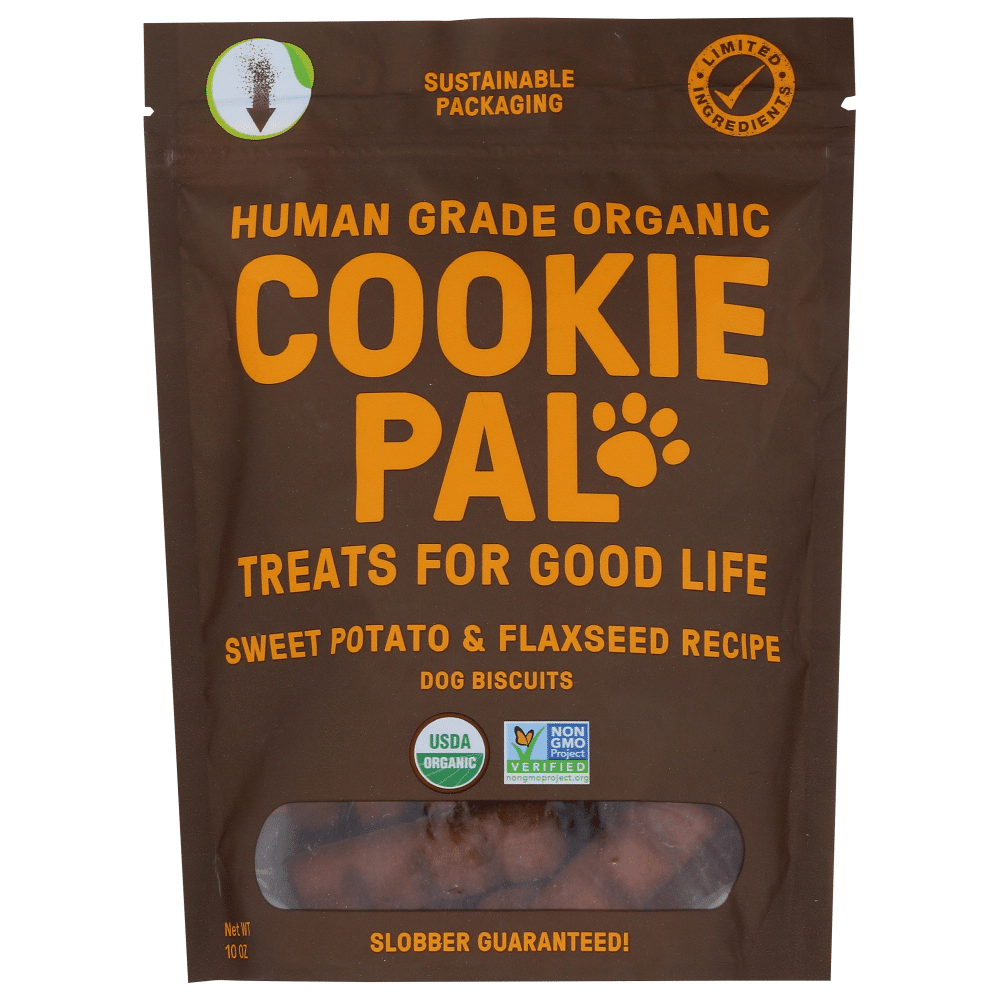 Cookie Pal Human Grade Organic Sweet Potato & Flaxseed Recipe Dog Biscuits 10 Oz