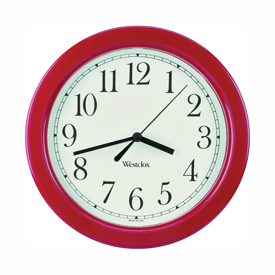 Westclox 46983 8-1/2 Inch Simplicity Round Wall Clock Burgundy