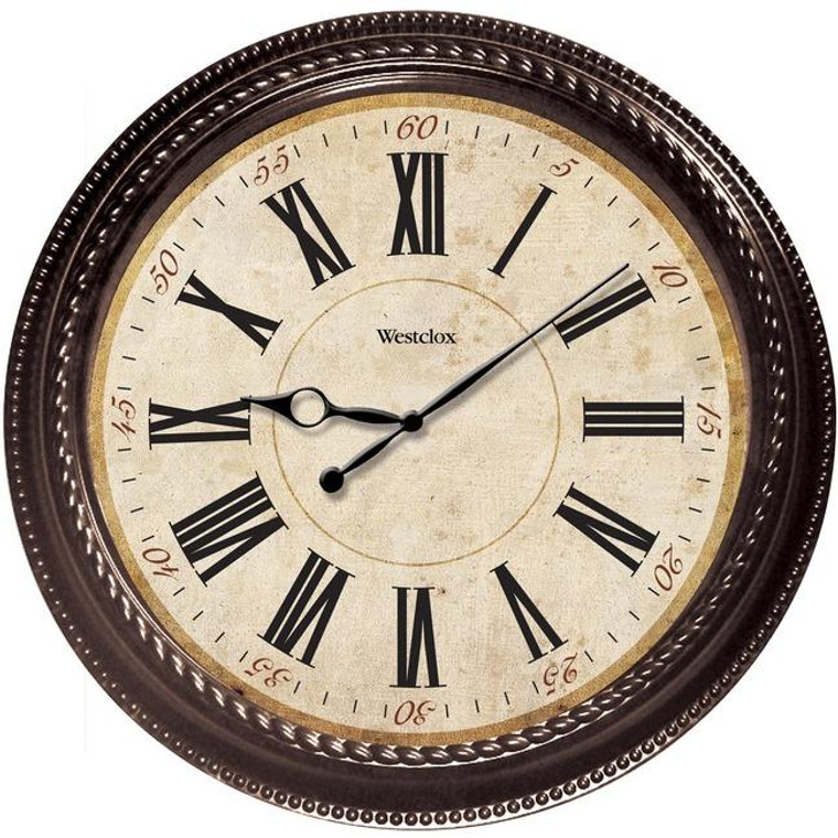 Westclox Marbled Case Finish Wall Clock Off-White/Brown