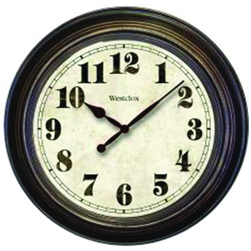 Westclox 24" Round Oversized Classic Clock - Brown