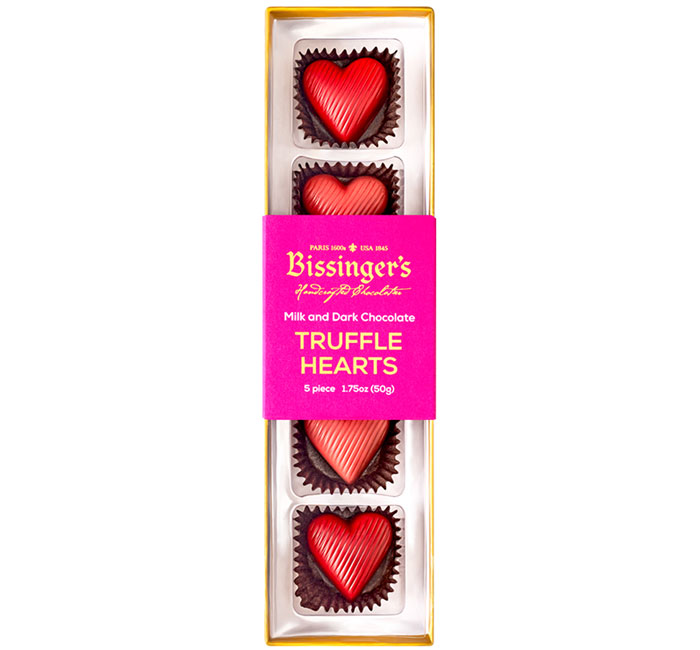 Bissingers 5 Pc Flight - Milk And Dark Truffle Heart