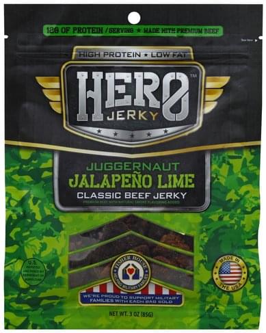 Hero Jerky Beef Classic, Juggernaut Jalapeno Lime