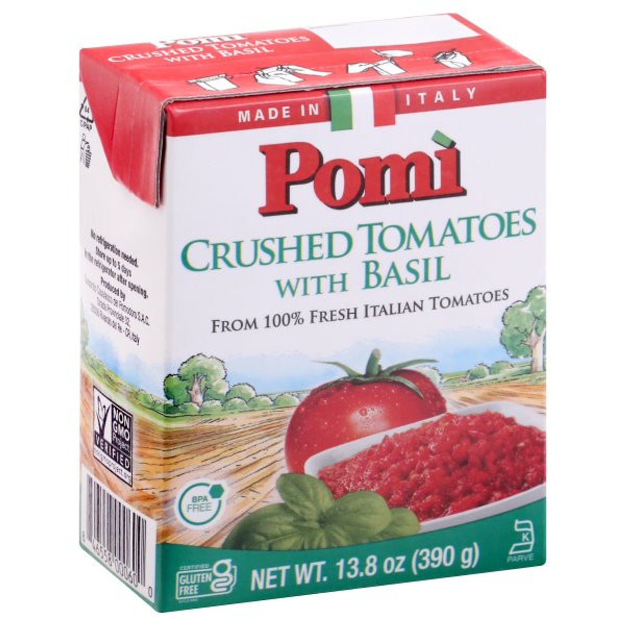 Pomi Crushed Tomatoes With Basil 13.8 Oz Box 12ct Case