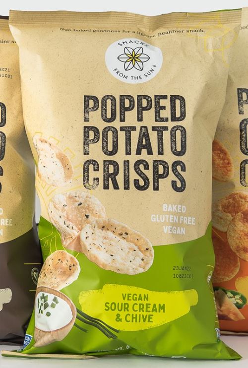 Snacks From The Sun Popped Potato Crisps Vegan Sour Cream Chive, 6 Oz