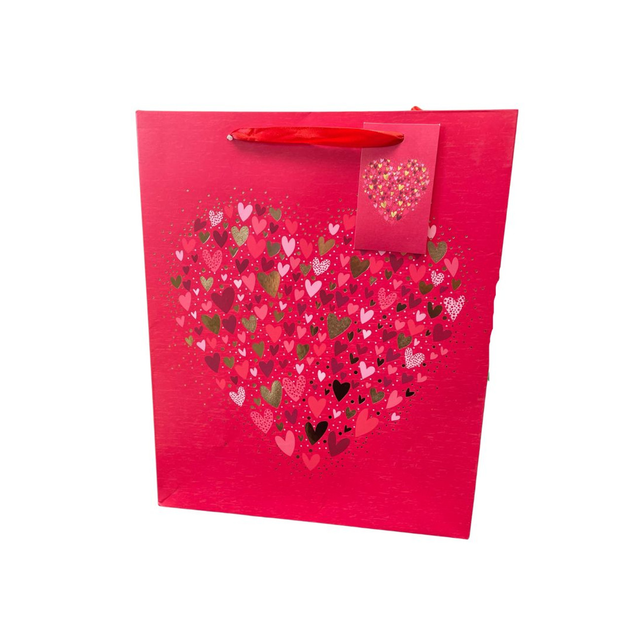 Everyday: Hearts All Over Shaped As A Heart On Red bag_Medium