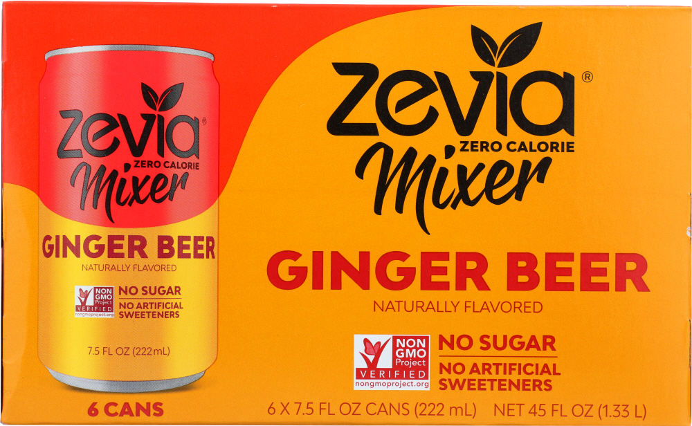Zevia Zero Calorie Mixer - Ginger Beer - Case Of 4 - 6/7.5 Fl Oz