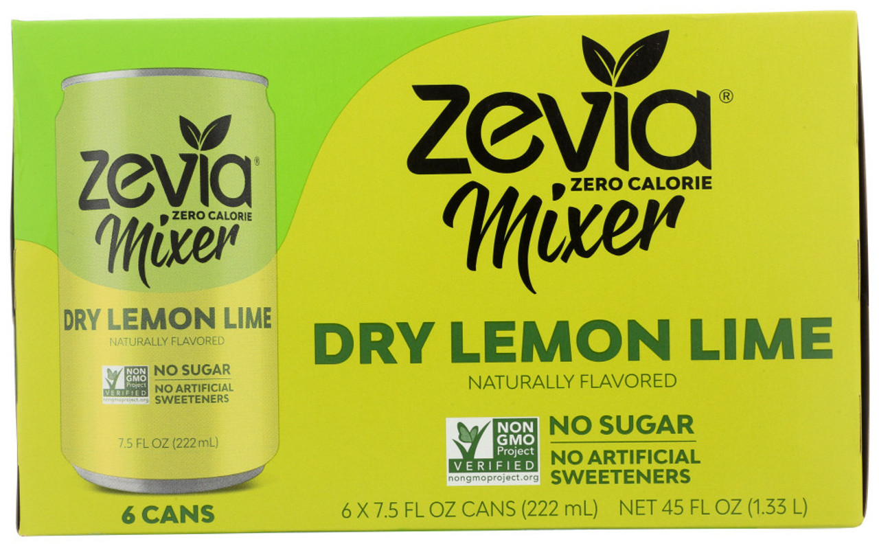 Zevia Zero Calorie Mixer Dry Lemon Lime, 6/7.5 Fl Oz