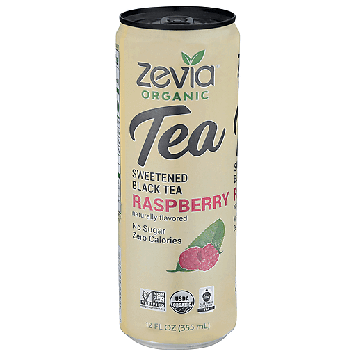 Zevia Organic Sweetened Raspberry Black Tea 12 Fl Oz
