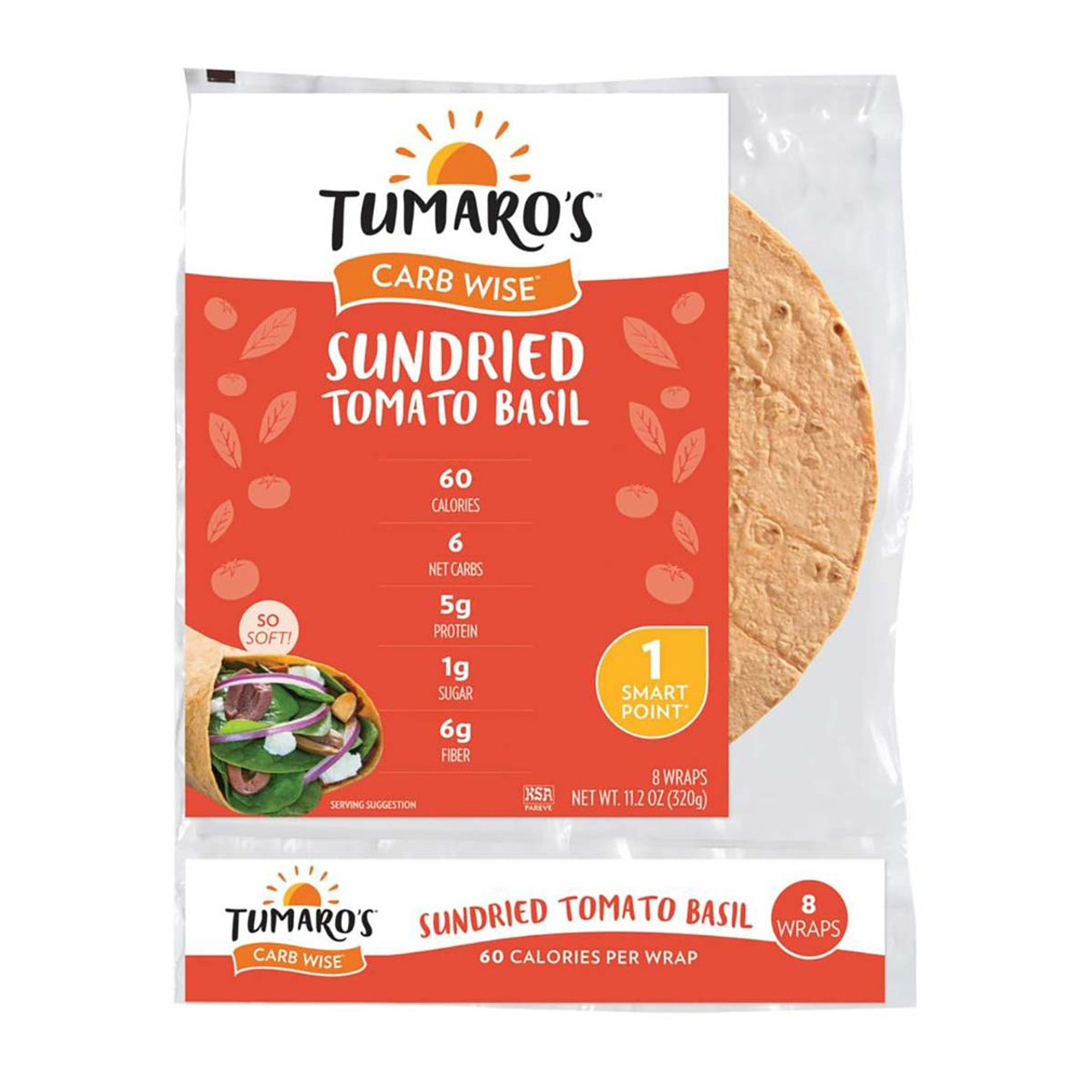 Tumaro's Carb Wise Sundried Tomato Basil Wraps