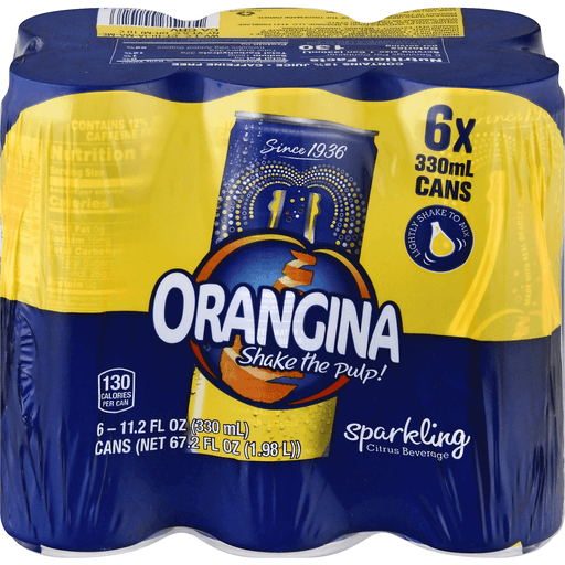 Orangina Sparkling Citrus Beverage 6 11.2 Fl Oz Cans