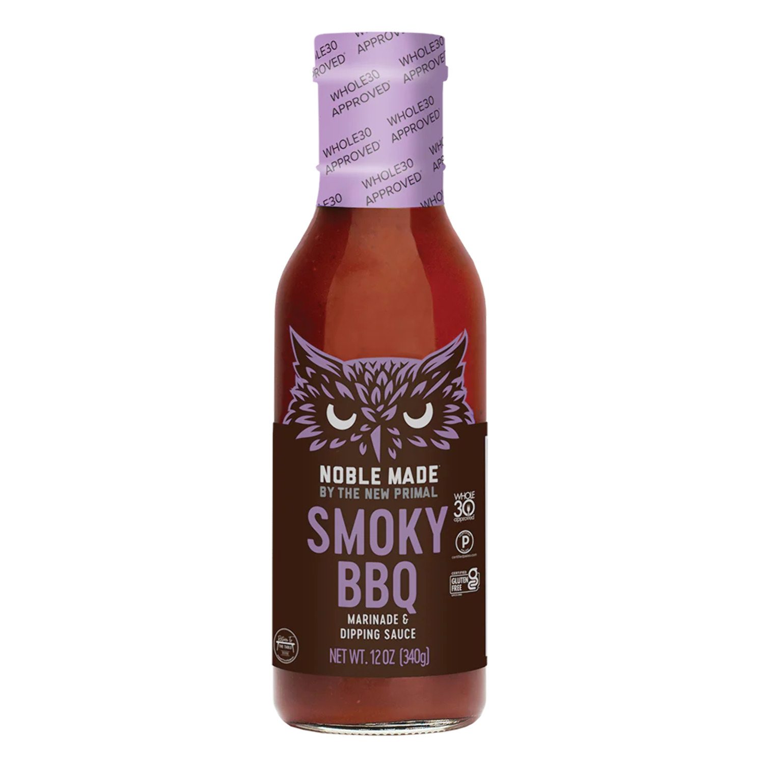 The New Primal Noble Made BBQ Sauce, Less-Sugar, Smoky 13 Oz
