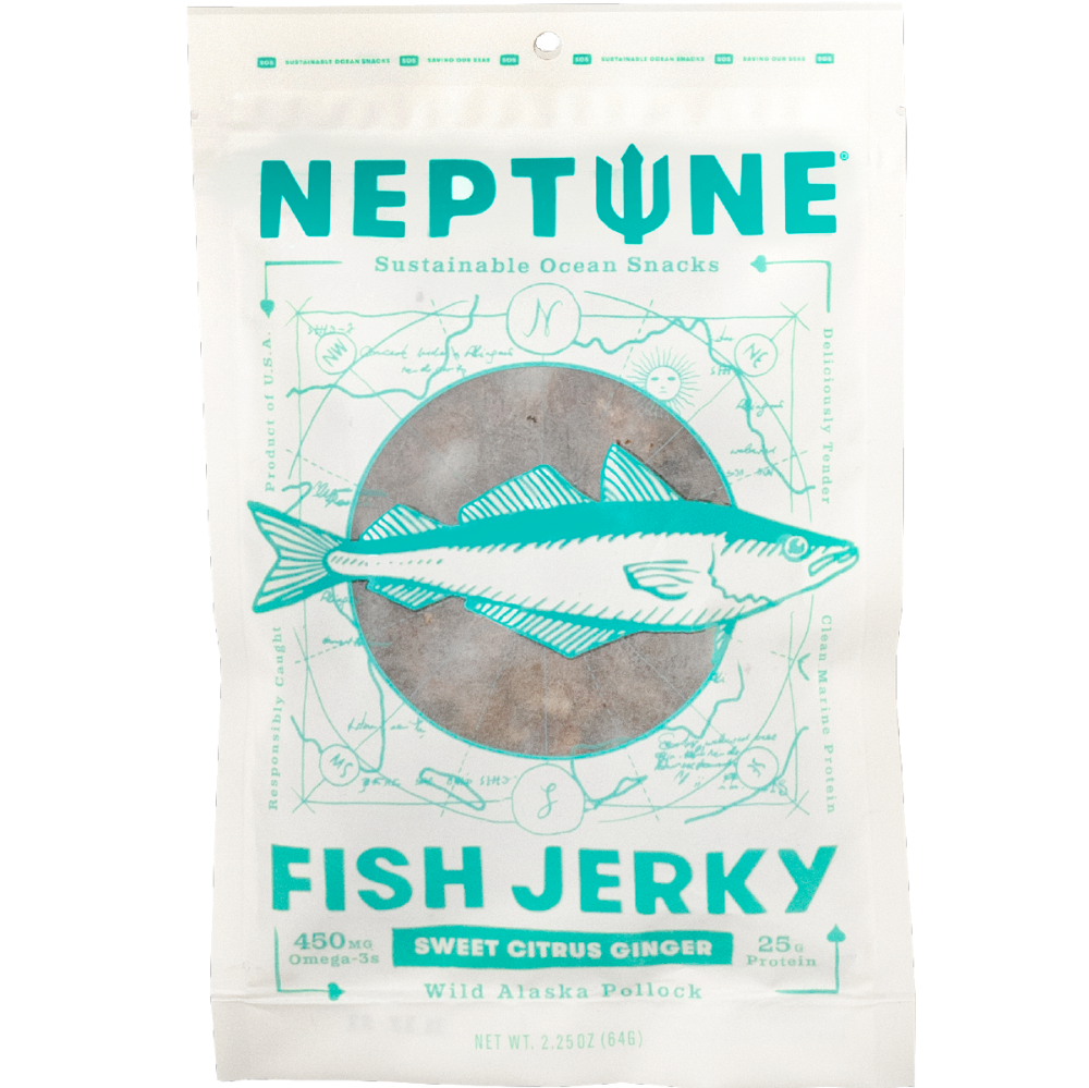 Neptune Sweet Citrus Ginger Wild Alaska Pollock Fish Jerky, 2.25 Oz