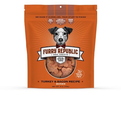 Furry Republic Bones Pork And Bacon Recipe Chewy Dog Treats - 6oz Bag