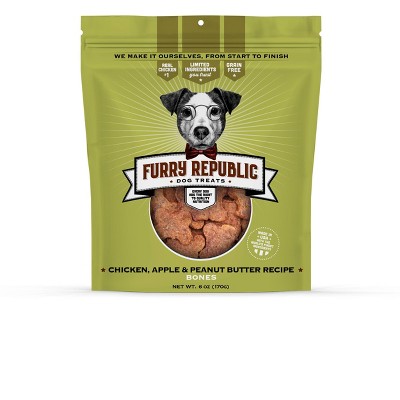 Furry Republic Bones Chicken Apple And Peanut Butter Recipe Chewy Dog Treats - 6oz Bag