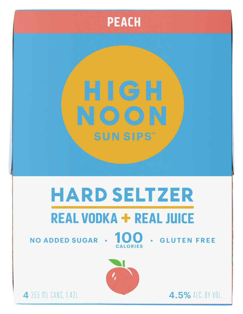 High Noon Sun Sips Peach Vodka & Soda Hard Seltzer 4pk