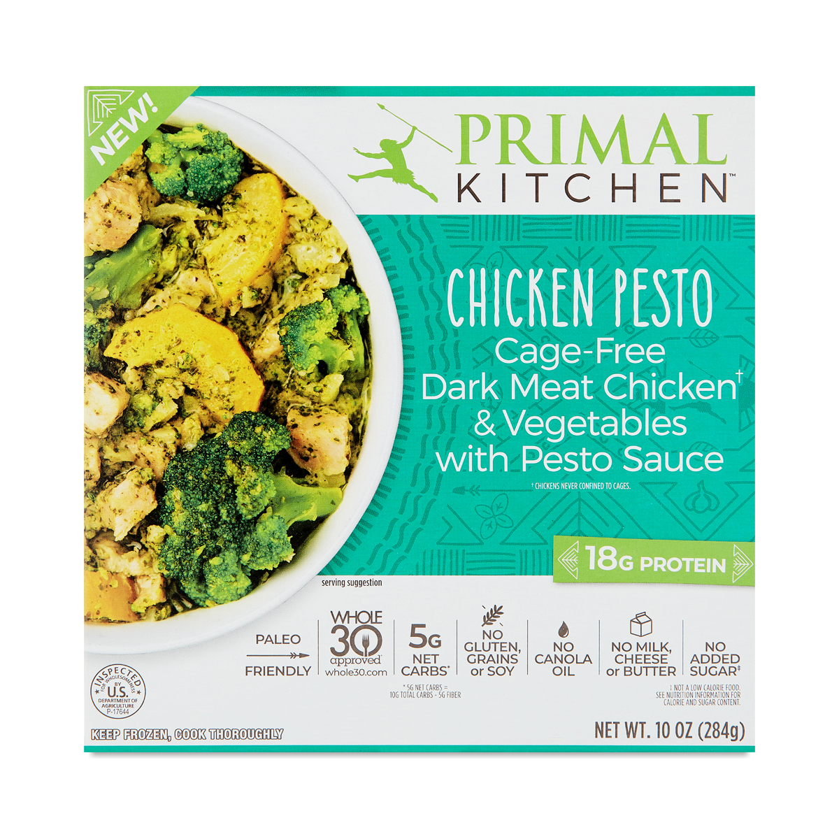 Primal Kitchen Chicken Pesto Frozen Meal 10 Oz. Box