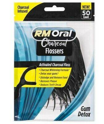 RM Oral Charcoal Flossers 50 Szt. - Nici Dentystyczne