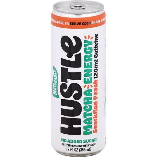 Matchabar Hustle Energy Beverage, Sparkling Peach