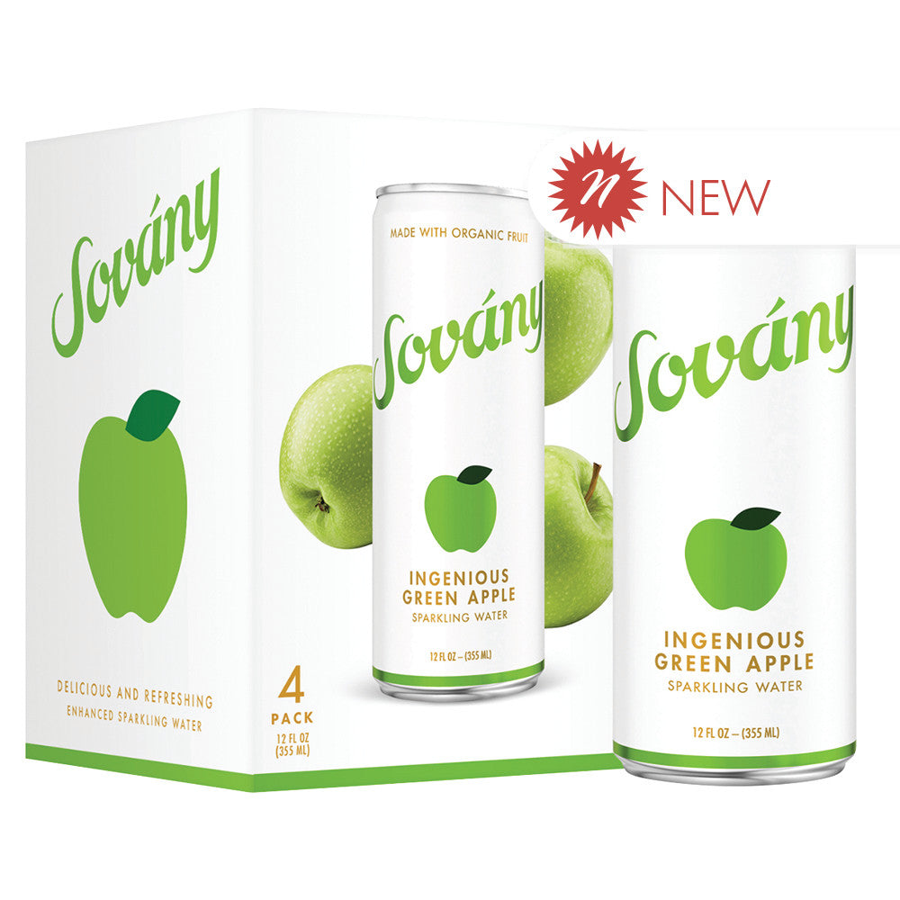 Sovany Ingenious Apple Sparkling Water 4pk, 48 Fo