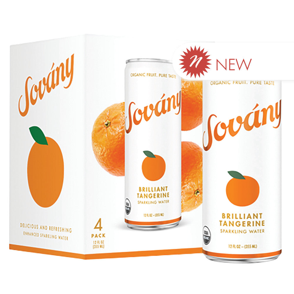 Sovany Brilliant Orange Sparkling Water 4pk, 48 Fo