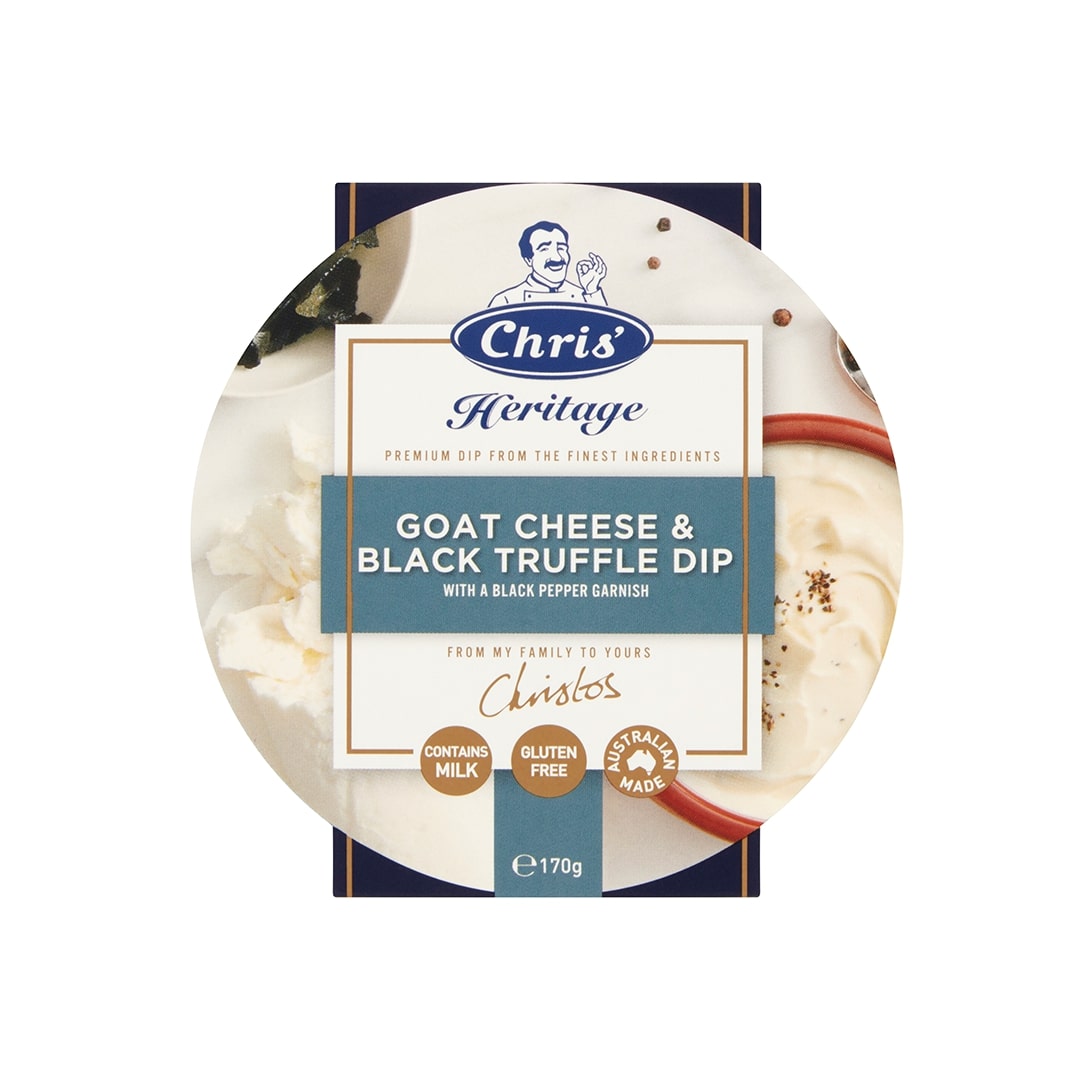 Chris Dip Goat Cheese Blk Trffl