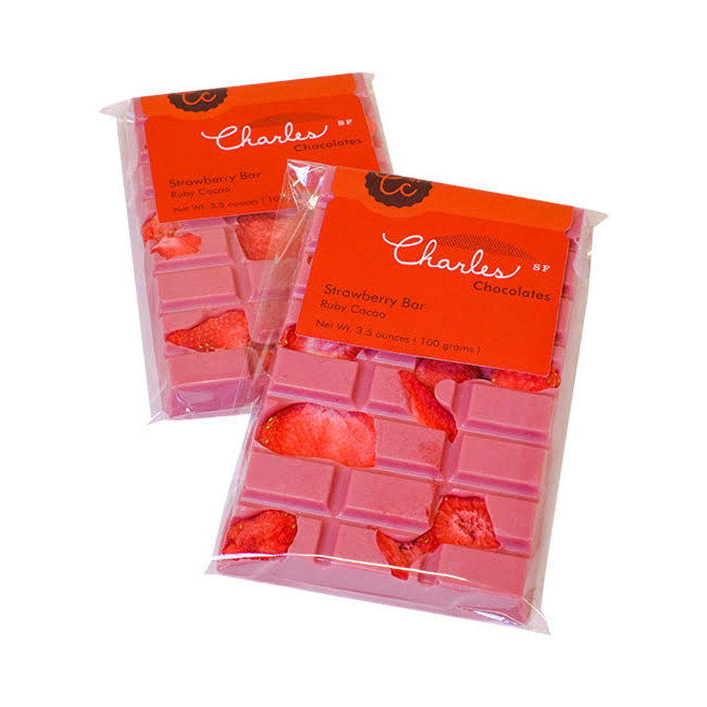 Economy Candy Charles Ruby Cacao Strawberry Chocolate Bar 3.5 Oz