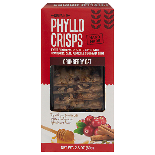 NU Bake Phyllo Crisps, Cranberry Oat 2.8 Oz