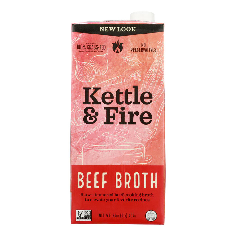 Kettle & Fire Beef Cooking Broth, 32 Oz