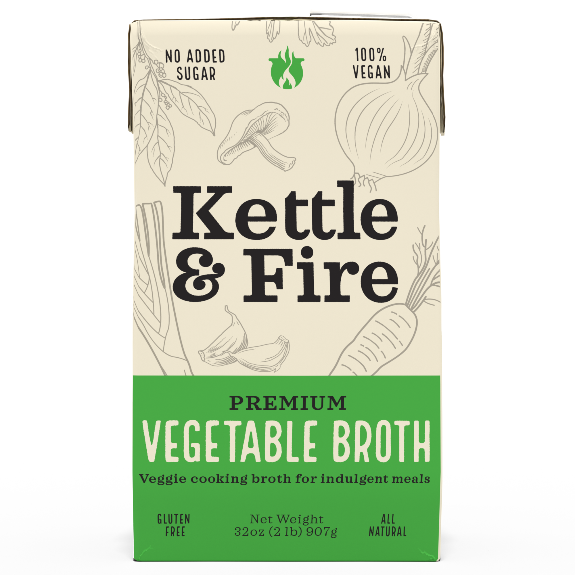 Kettle & Fire Vegetable Broth, Organic 32 Oz