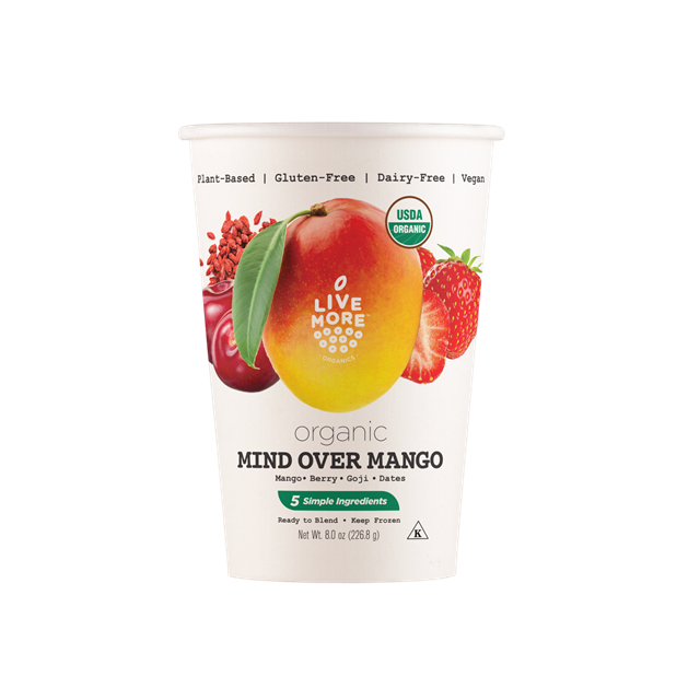 Live More Organics Smoothie Cup Mango, 8 Oz