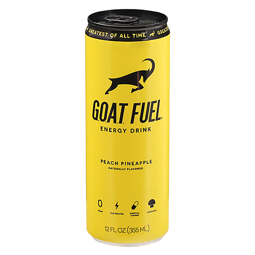 G.O.A.T. Fuel Peach Pineapple Energy Drink 12 Fl Oz Can