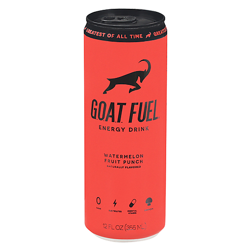 G.O.A.T. Fuel Watermelon Fruit Punch Energy Drink 12 Fl Oz Can