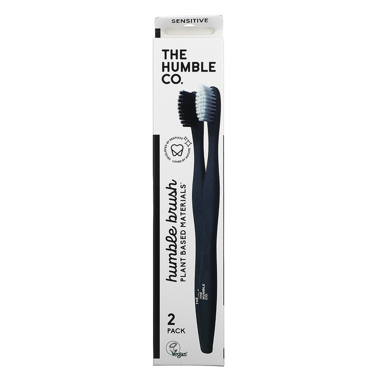 The Humble Co. Toothbrush Adult Brush Plant-Based Sensitive White/Black