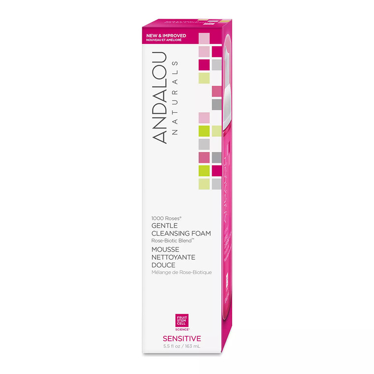 Andalou Naturals 1000 Roses Gentle Cleansing Foam - Sensitive -- 5.5 Fl Oz