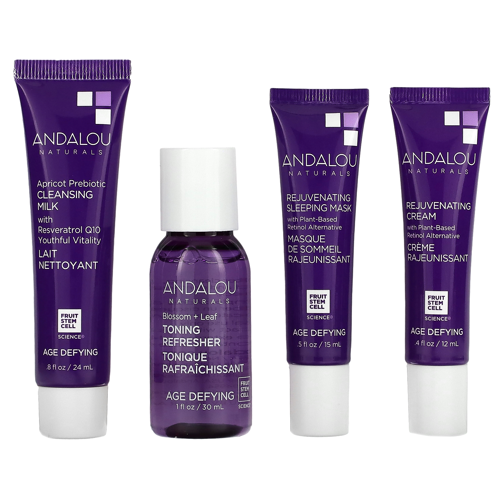 Andalou Naturals The Age Defying Routine Set, 4 Piece Kit