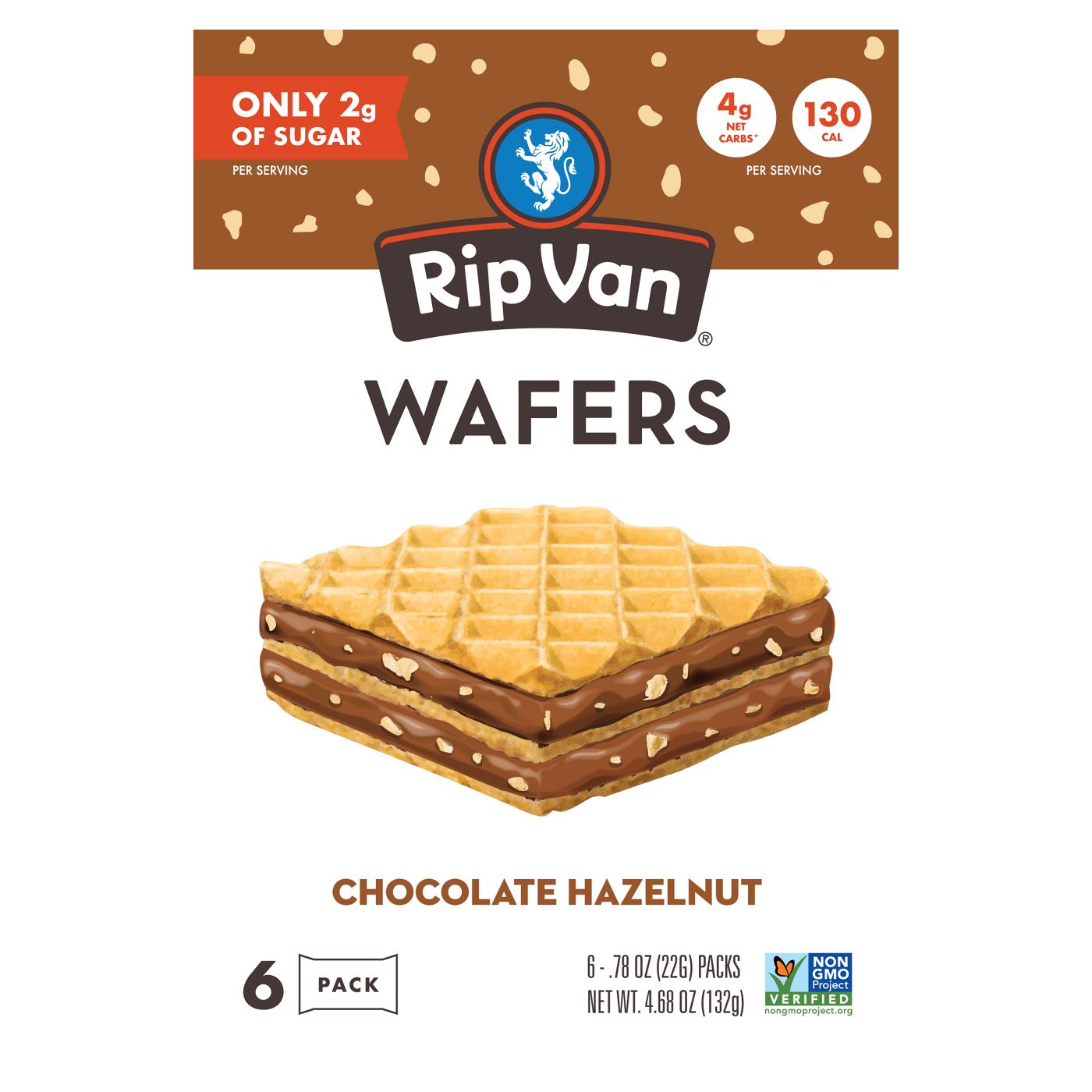 Rip Van Wafels Chocolate Hazelnut, 6 Pack, 0.78 Oz (22 G) Each