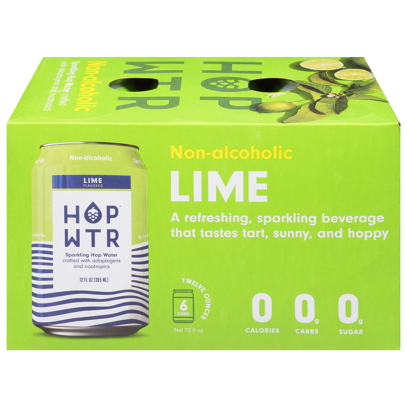 Hop Wtr Sparkling Water, Lime, Non-Alcoholic