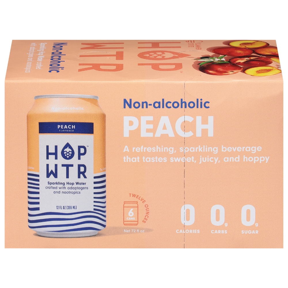 Hop Wtr Peach Non-Alcoholic Sparkling Water