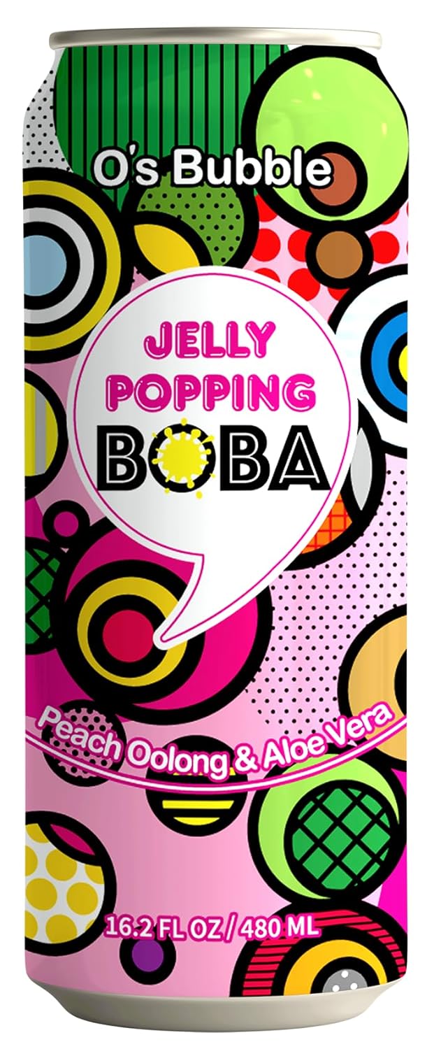 O's Bubble Jelly Popping Boba “Peach Oolong & Aloe Vera 480ml