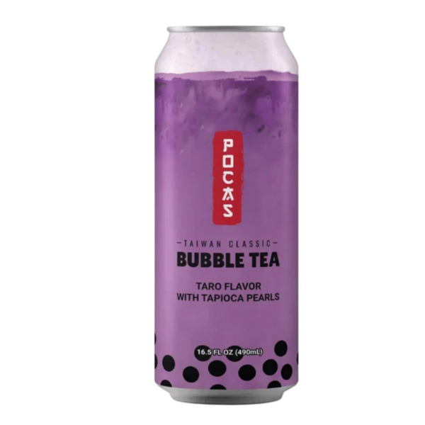 Pocas Taiwan Classic Taro Flavor With Tapioca Pearls Bubble Tea 16.5 Fl Oz