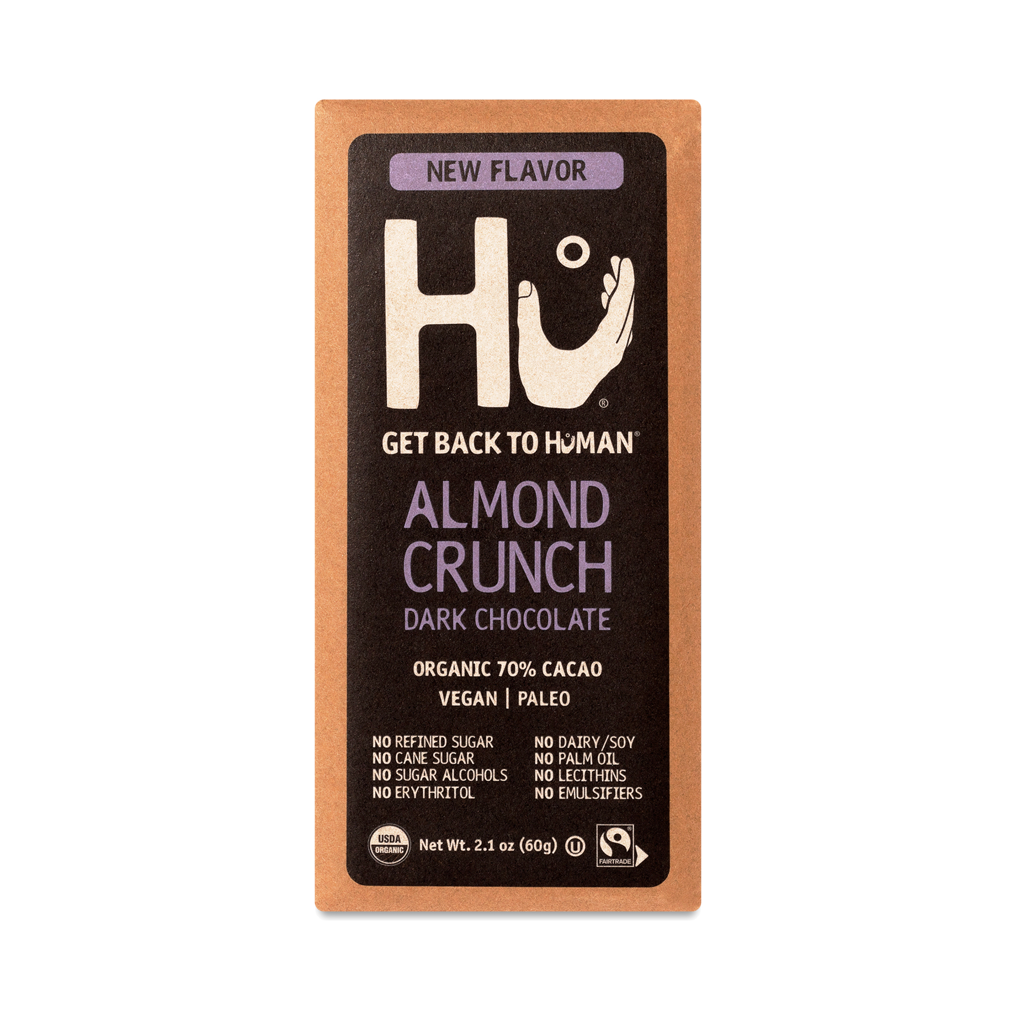 Hu Organic Almond Crunch Dark Chocolate Bar, 2.1 Oz