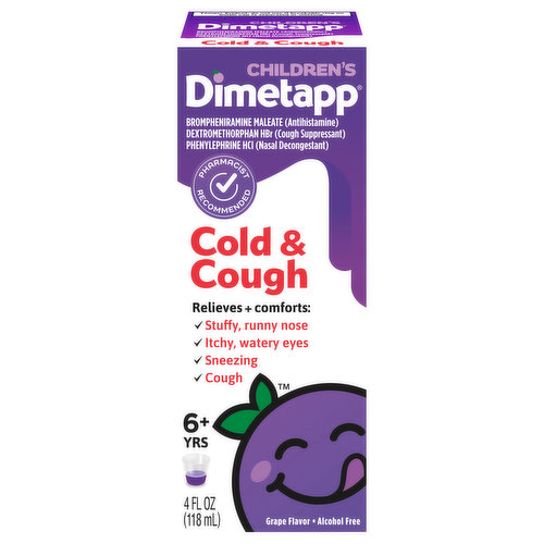 Dimetapp Cold & Cough, Children's, Grape Flavor 4 Fl Oz