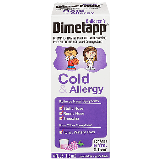 Dimetapp Cold & Allergy, Children's, Grape Flavor 4 Fl Oz