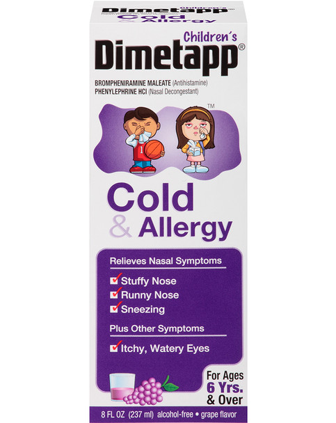 Dimetapp Children's Cold & Allergy Liquid Grape Flavor - 8 Oz