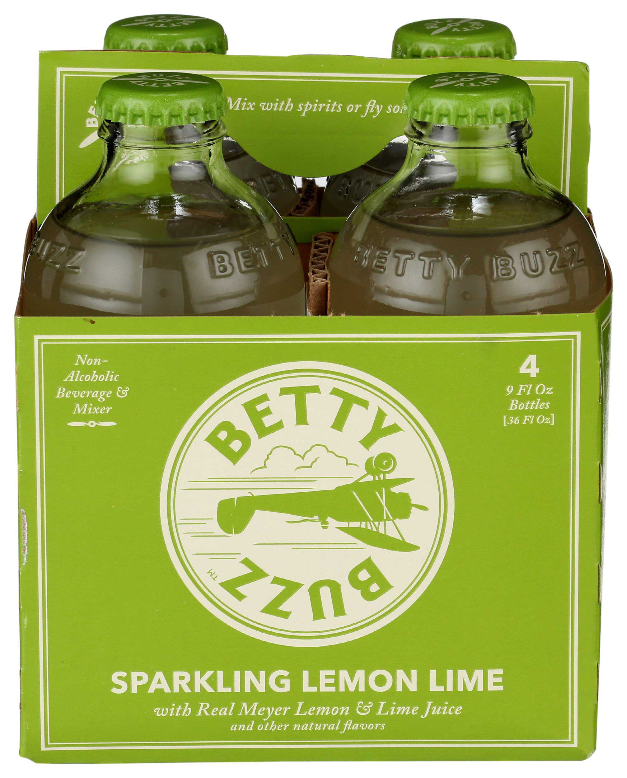 Betty Buzz Sparkling Lemon Lime Cocktail Mixer 4 Pack, 36 Fo