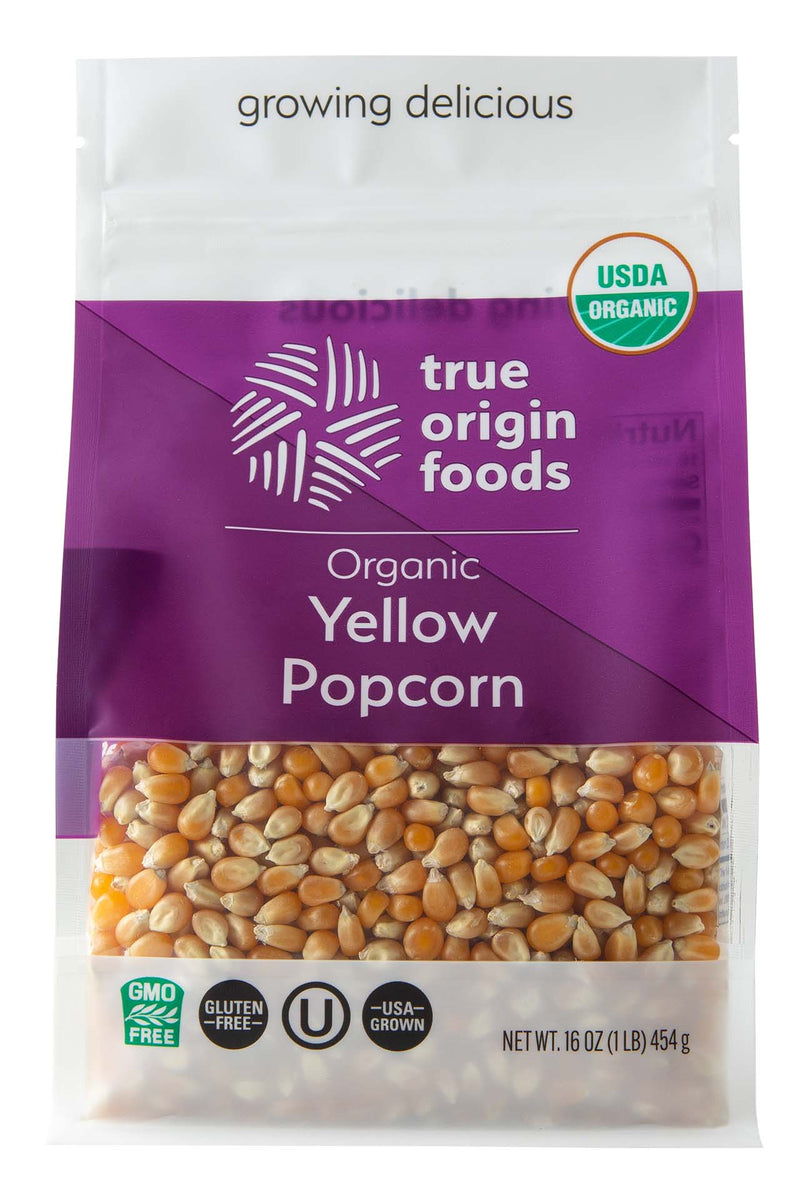 True Origin Foods Organic Yellow Popcorn - 1 Pound Bag
