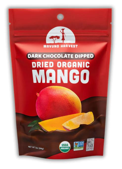 Mavuno Harvest Dark Chocolate Dried Mango 3 Oz